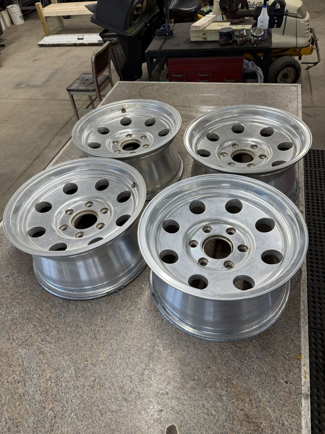 Wheels before polishing